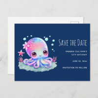 Cute Octopus Sea Creature Save the Date