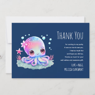 Cute Octopus Sea Creature Thank You Card