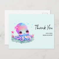 Cute Octopus Sea Creature Thank You