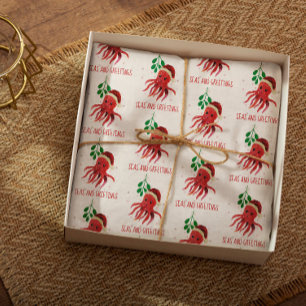 Cute Octopus Seas and Greetings Mistletoe Tissue Paper