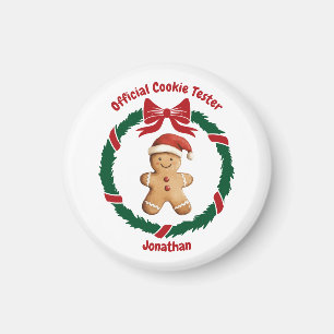 Cute Official Cookie Tester Christmas Magnet