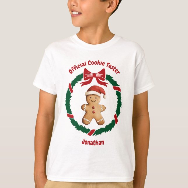 Cute Official Cookie Tester Christmas T-Shirt (Front)