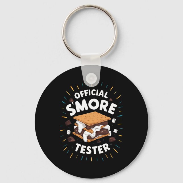 Cute Official S'more Tester Smores Funny Camper Ca Key Ring (Front)