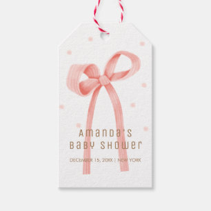 Cute Oh Baby Polka Dot Bow Baby Shower  Gift Tags