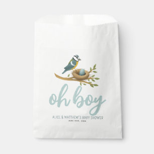 Cute Oh Boy Blue Bird Nest Baby Shower Favour Bags