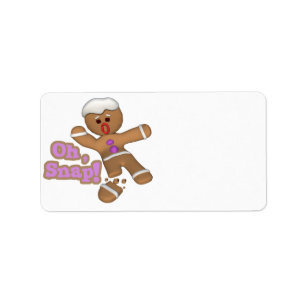 cute oh, snap gingerbread man cookie label