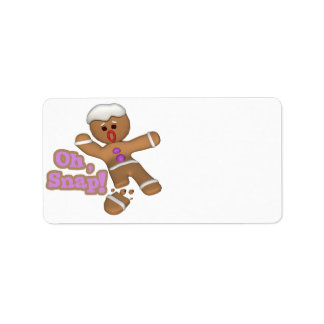 cute oh, snap gingerbread man cookie label