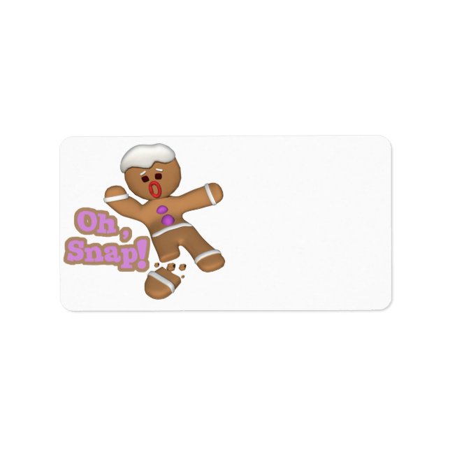cute oh, snap gingerbread man cookie label (Front)