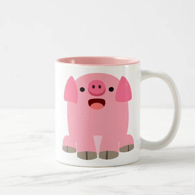 Cute Oinking Cartoon Pig Mug (Right)