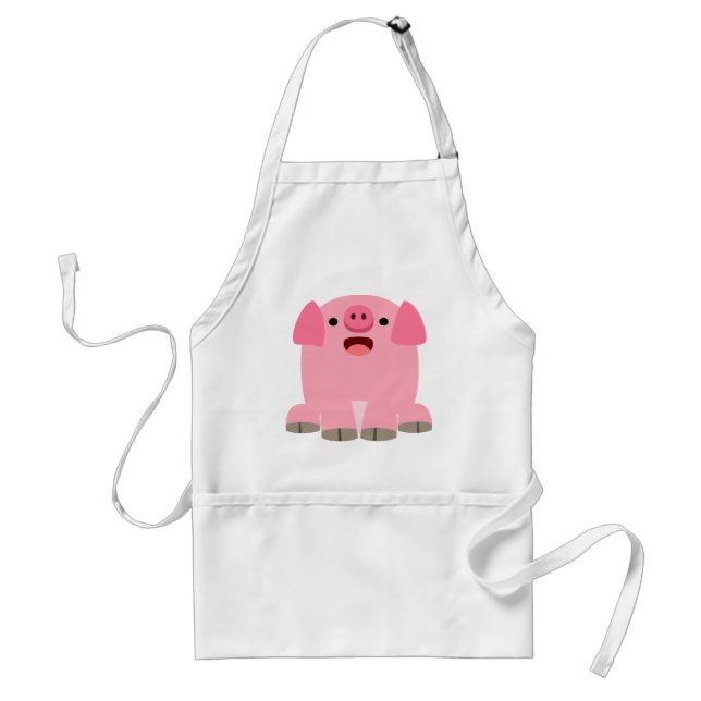 Cute Oinking Cartoon Pig Standard Apron (Front)