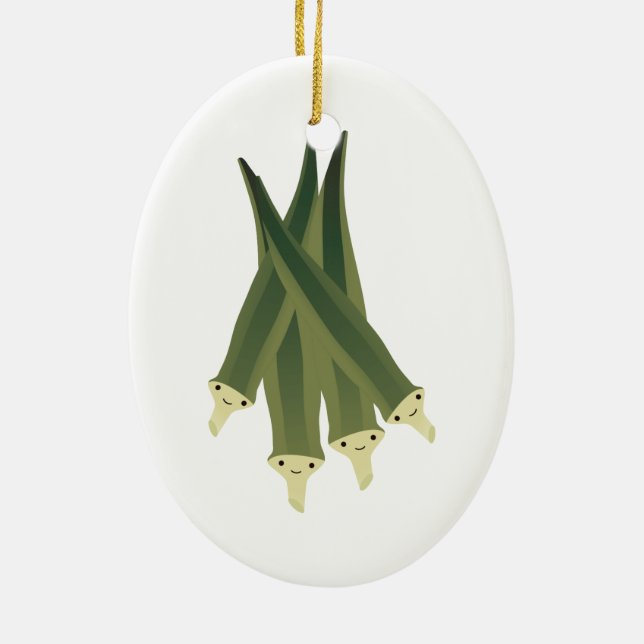 Cute Okra Ceramic Tree Decoration (Back)