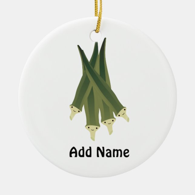 Cute Okra Ceramic Tree Decoration (Front)