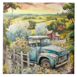 cute Old Country truck  Tile