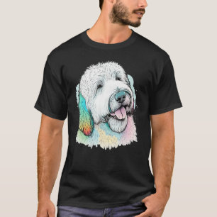 Cute Old English Sheepdog Dog on Bobtail T-Shirt