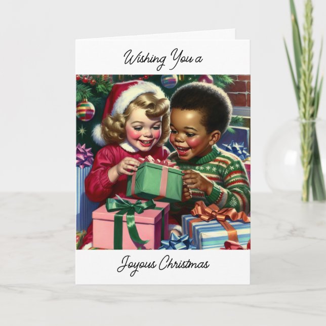 Cute Old-Fashioned Christmas and Happy New Year Card (Front)