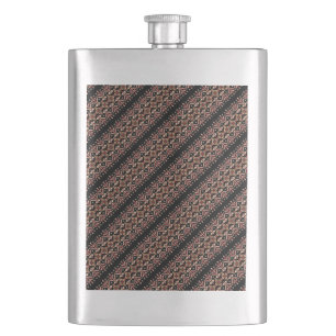 Cute old ukrainian stripes patterns hip flask
