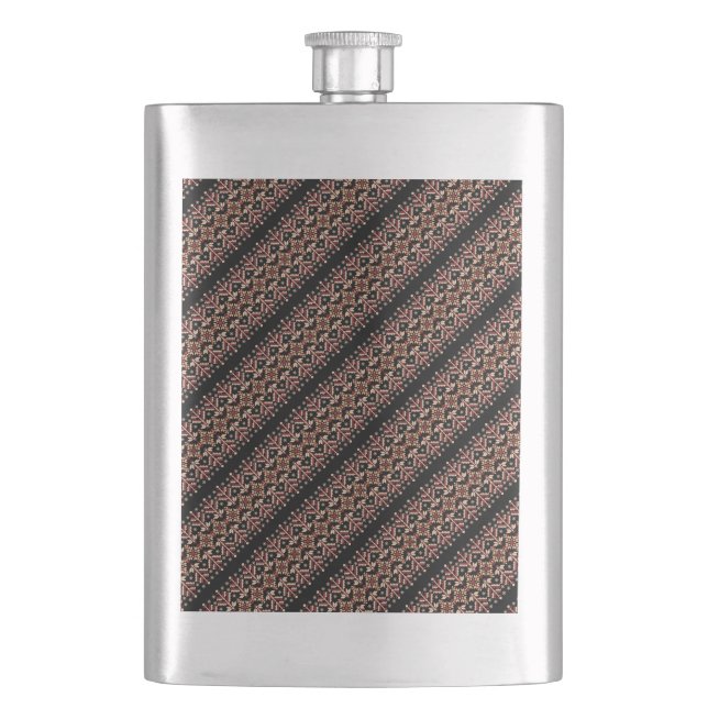 Cute old ukrainian stripes patterns hip flask (Front)