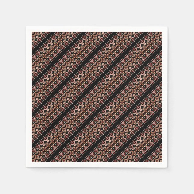 Cute old ukrainian stripes patterns napkin (Front)
