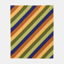 Cute Olive Sage Navy Stripes Medium Fleece Blanket