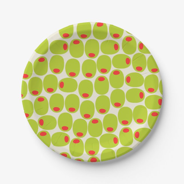 Cute Olives Paper Plates (Front)