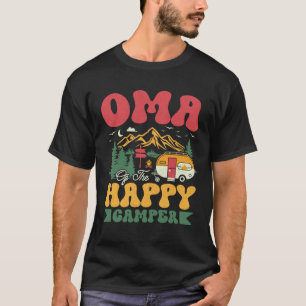 Cute Oma Of The Happy Camper Groovy Camping Trip T-Shirt