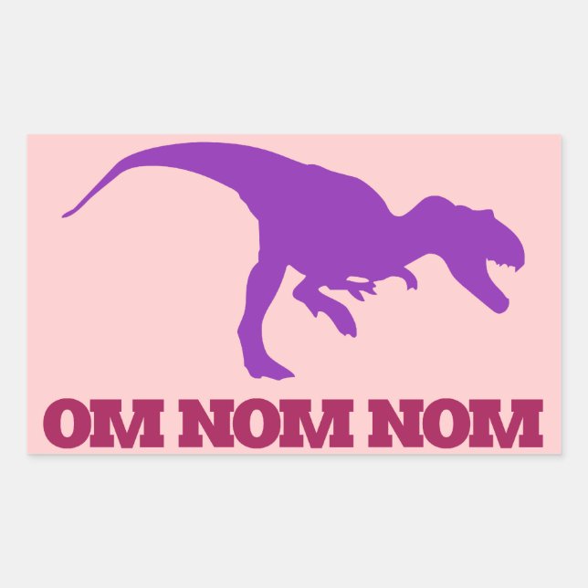 Cute Omnom Dinosaur Rectangular Sticker (Front)