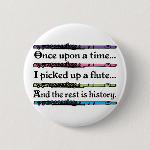 Cute Once Upon A Time Flute 6 Cm Round Badge