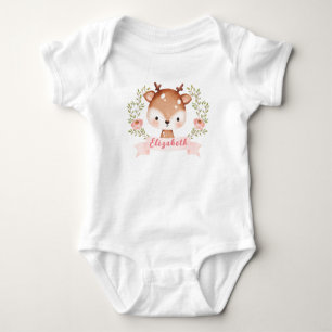 Cute ONE Deer First Birthday Baby Bodysuit