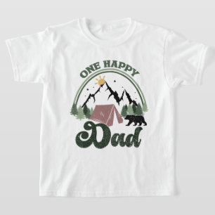 Cute One Happy Camper Birthday One happy Dad T-Shirt