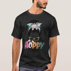 Cute One Hoppy Mama Messy Bun Bunny Easter Day 202 T-Shirt