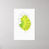 Cute one line art tropical isolated foliage