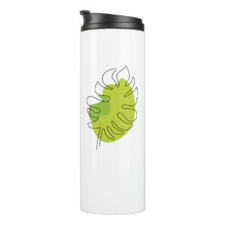 Cute one line art tropical isolated foliage thermal tumbler