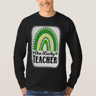 Cute One Lucky Teacher Rainbow St Patrick's Day Bl T-Shirt