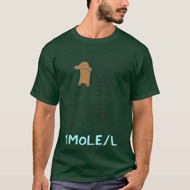 Cute One Mole Per Litre Chemistry Avogadros Day T-Shirt (Front)