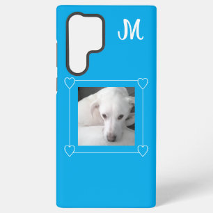 Cute One Photo Dog Single Initial Blue Samsung Galaxy Case