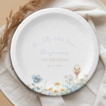 Cute One Silly Little Goose Blue Boy 1st Birthday