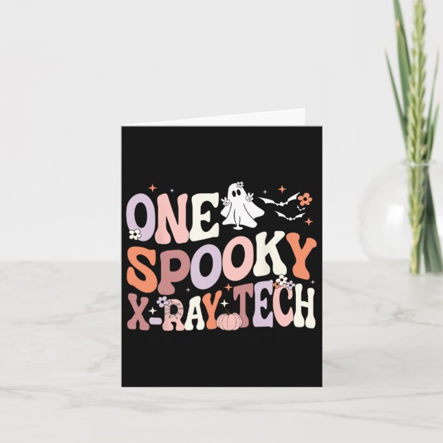 Cute One Spooky X-ray Tech Radiology Technician Ha Card (Front)