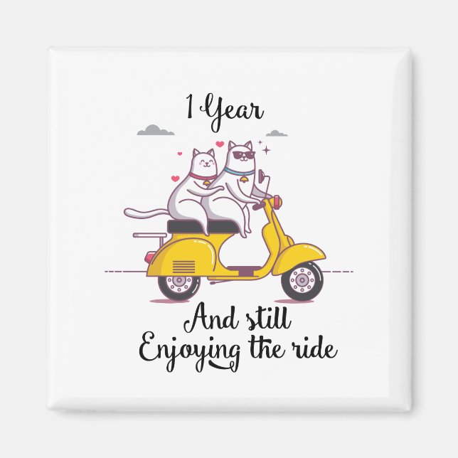 Cute one year Anniversary gift for him & her Magnet (Front)