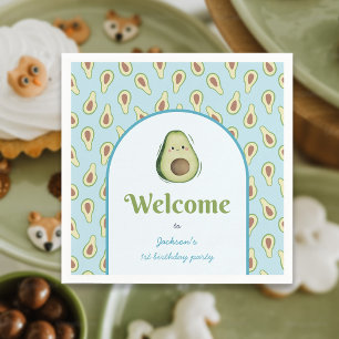 Cute Onederful Avocado 1st Birthday Party Napkin