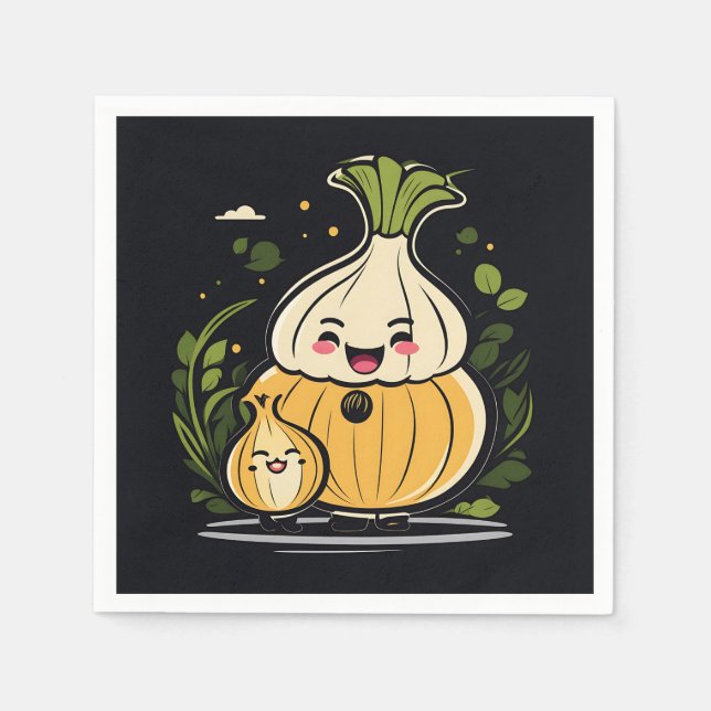 Cute Onion Adventure Napkin (Front)
