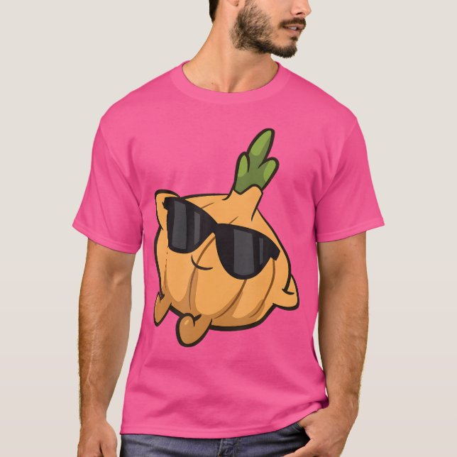 Cute Onion Fruit Relaxing Lazy Onion T-Shirt (Front)