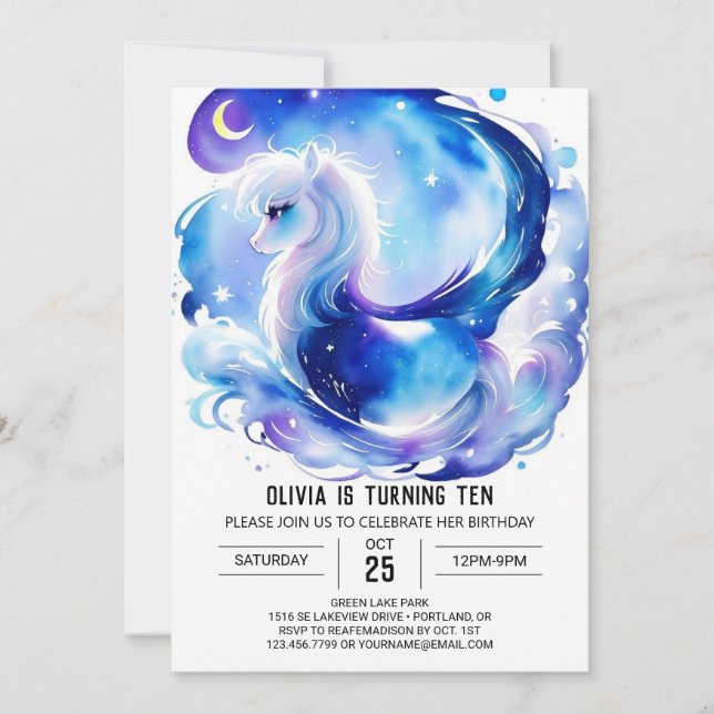 Cute Online Horse Birthday Invitation (Front)