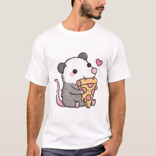 Cute Opossum Eating Pepperoni Pizza T-Shirt
