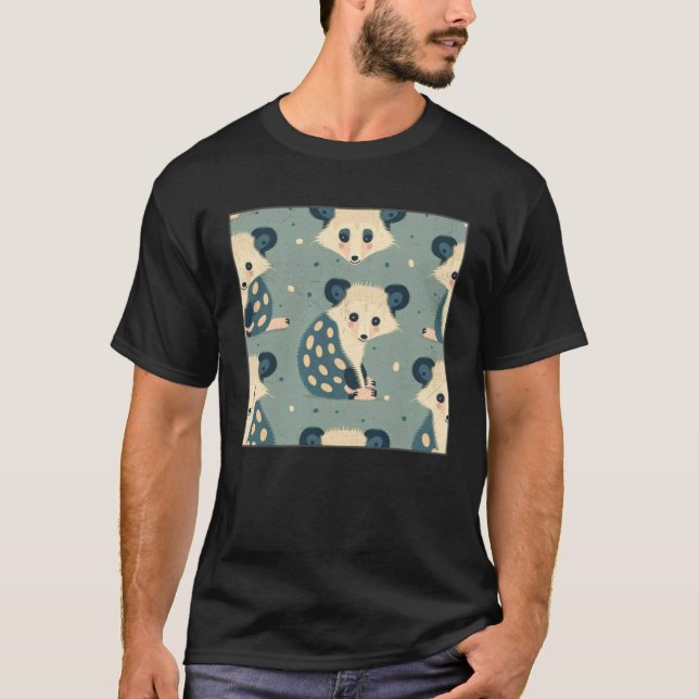 Cute Opossum Illustration Unique Tiny Women Men Ki T-Shirt (Front)