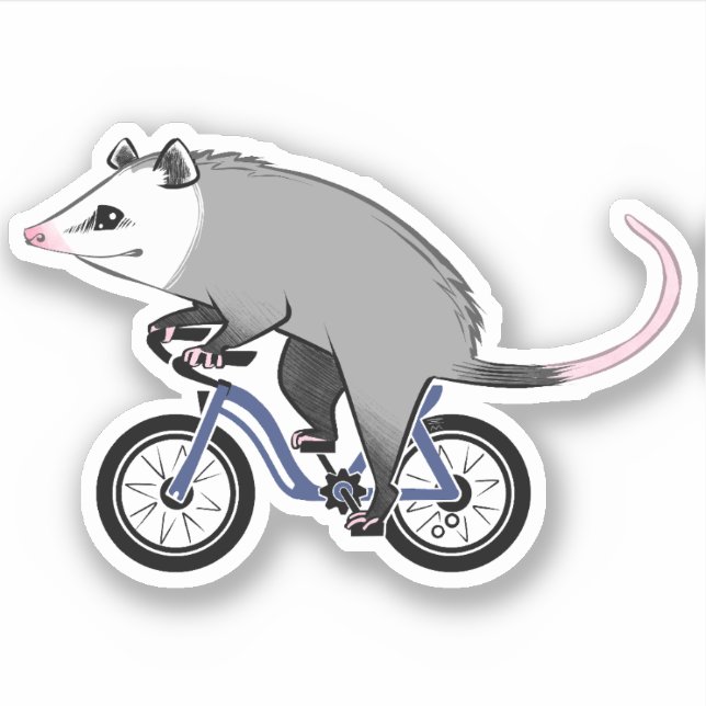 Cute Opossum On A Bicycle (Front)