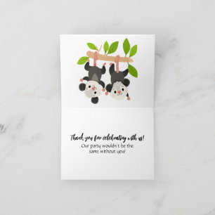 Cute Opossum Thank You for Celebrating with Us! Card