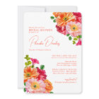 Cute Orange and Bright Pink Floral Bridal Shower