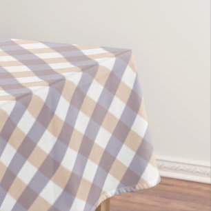 Cute Orange and Purple Gingham Pattern Halloween Tablecloth