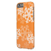 Cute orange and white Christmas snowflakes Case-Mate iPhone Case (Back Left)