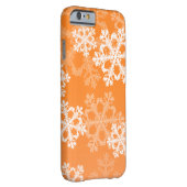 Cute orange and white Christmas snowflakes Case-Mate iPhone Case (Back/Right)